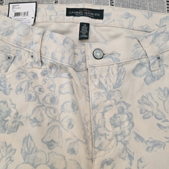 Lauren Jeans Co. Ralph Lauren denim size 14 floral VTG toile English Countryside - Picture 12 of 15